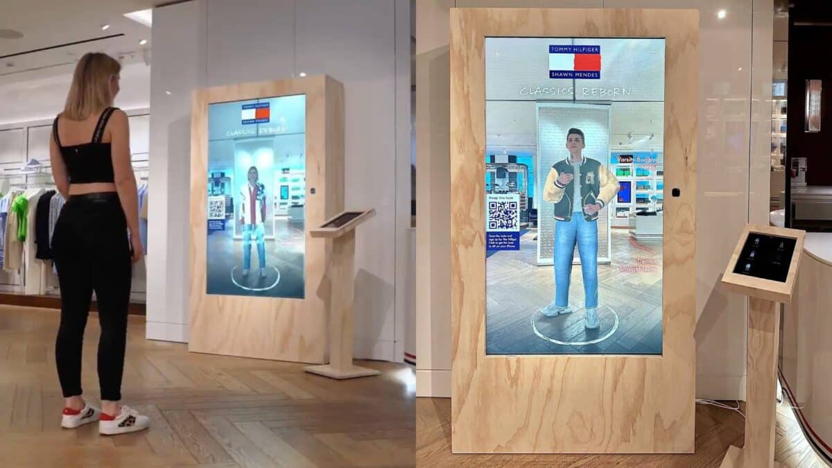 ZERO10 y Tommy Hilfiger hacen una demostración de pantallas de AR (Realidad Aumentada) para probarse productos